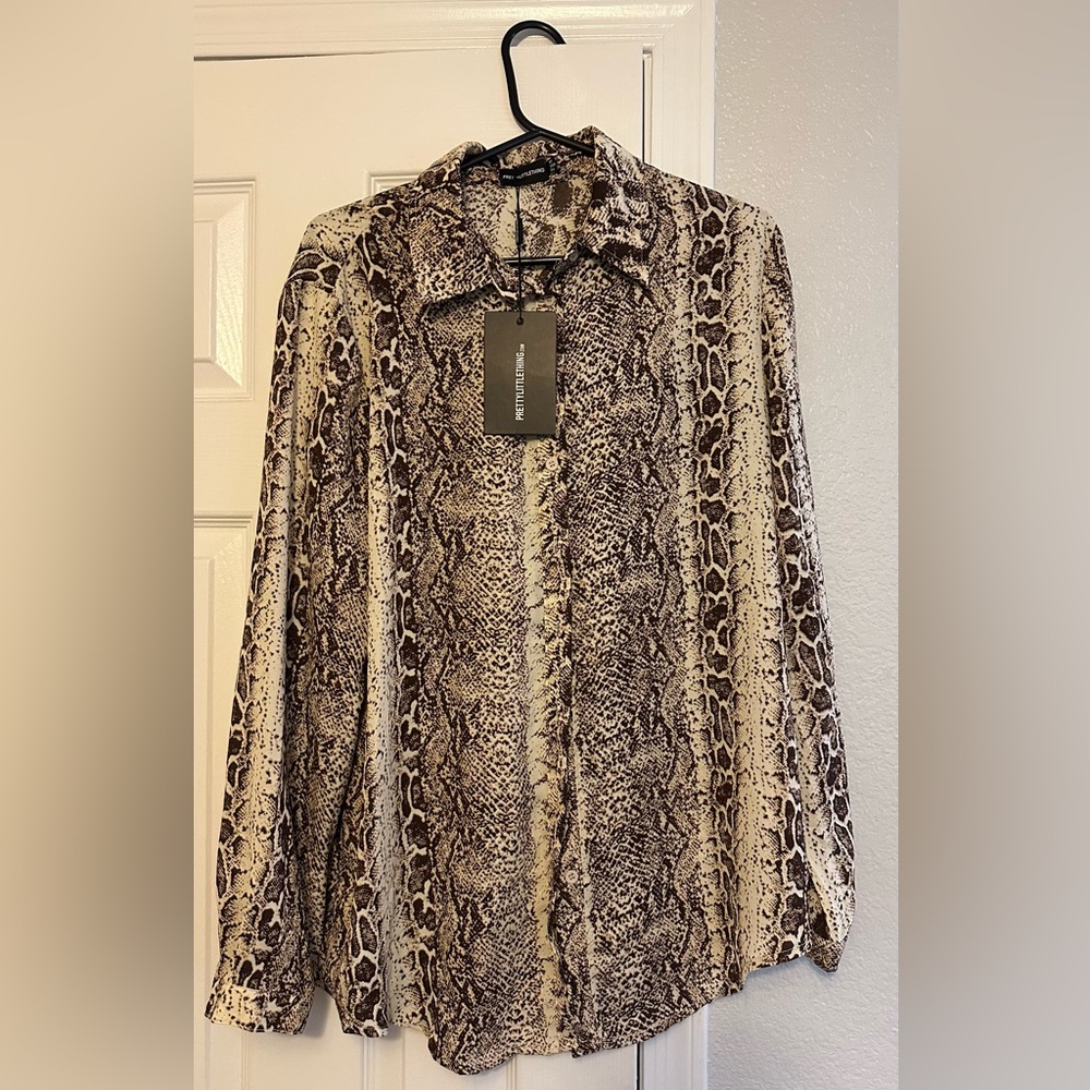 Oversized snake skin print shirt